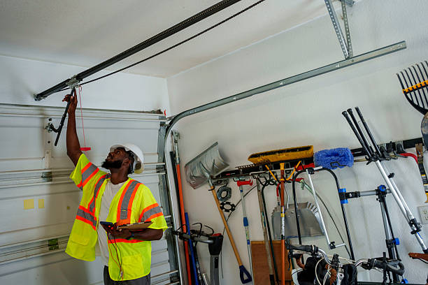 Professional Garage Door Panel Replacement technician working in Marble Falls, TX